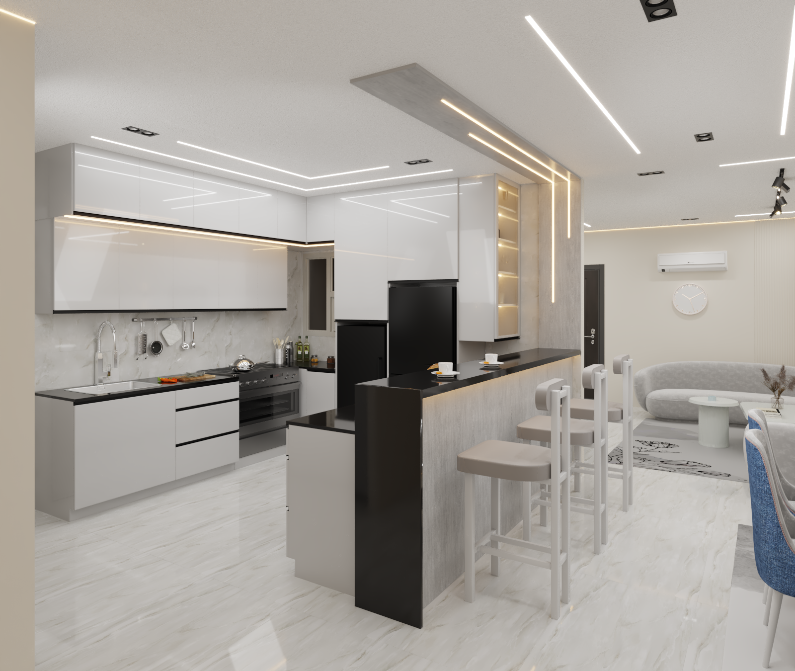 住宅公寓室内设计与装修项目丨埃及丨mohamed mohsen-34