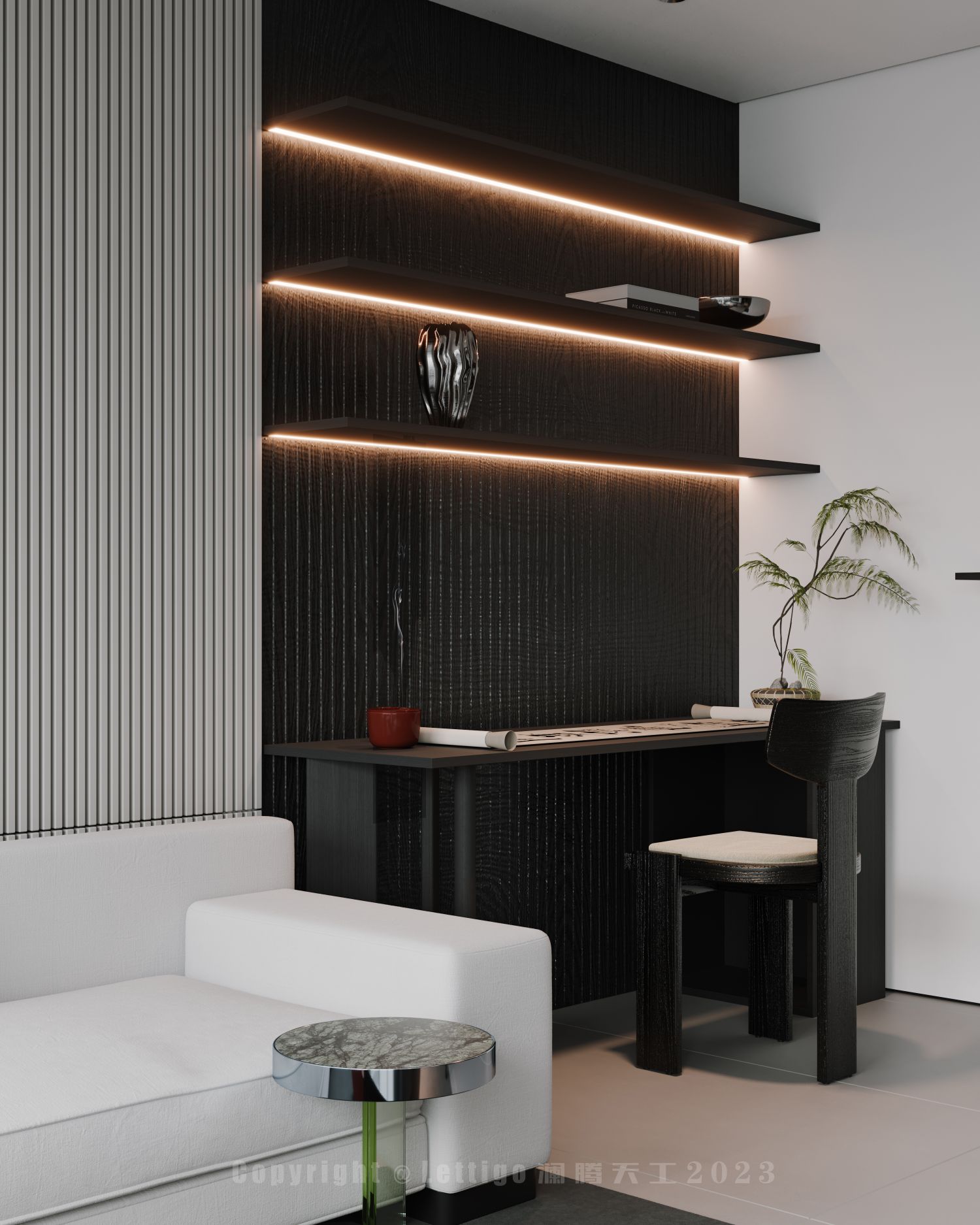 现代简约客餐厅，一个合适且适当的住宅设计-5