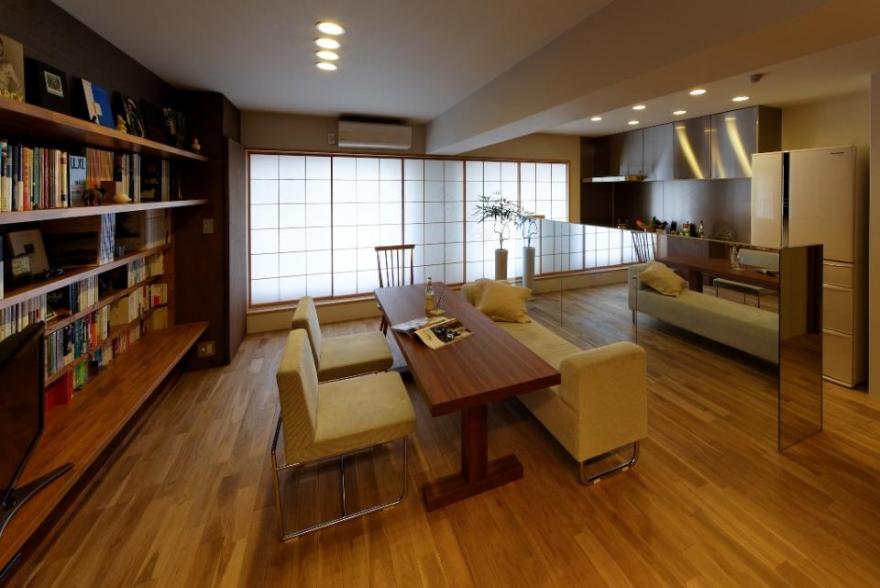 素材と照明で魅せるマンションリフォーム住宅丨日本大阪丨あ(建筑设计事务所)-5