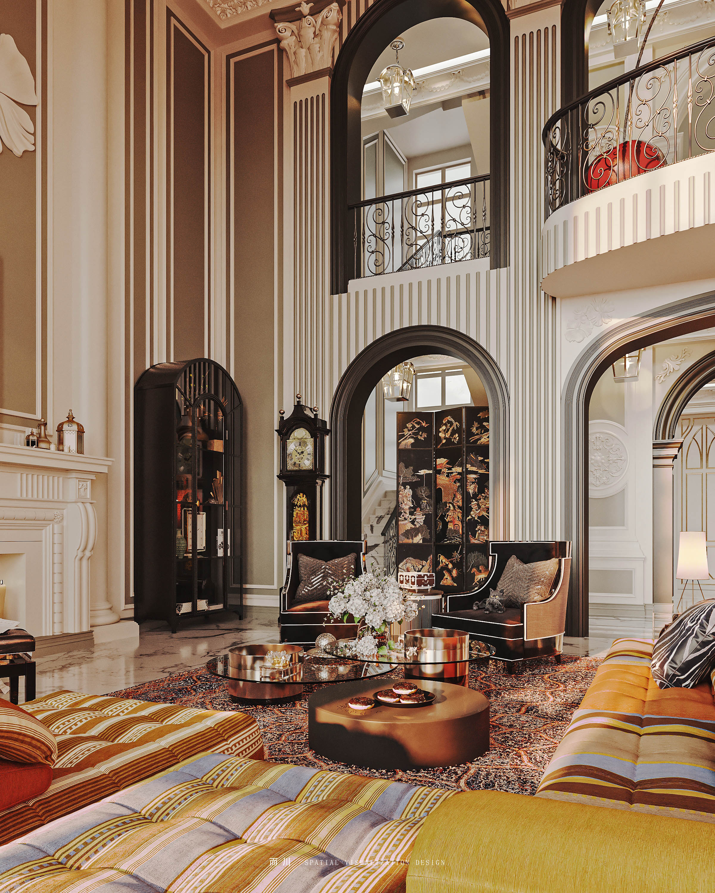 美式别墅丨而川空间可视化工作室-15