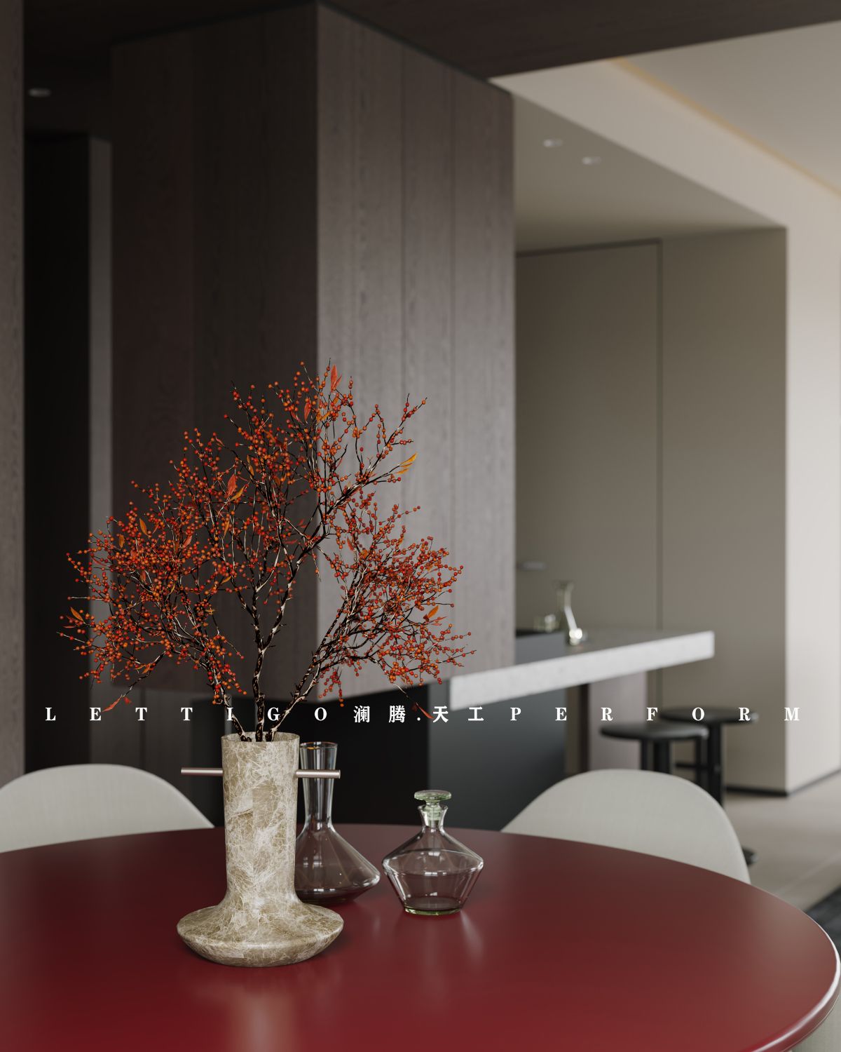 高级感黑金配色意式轻奢别墅-5