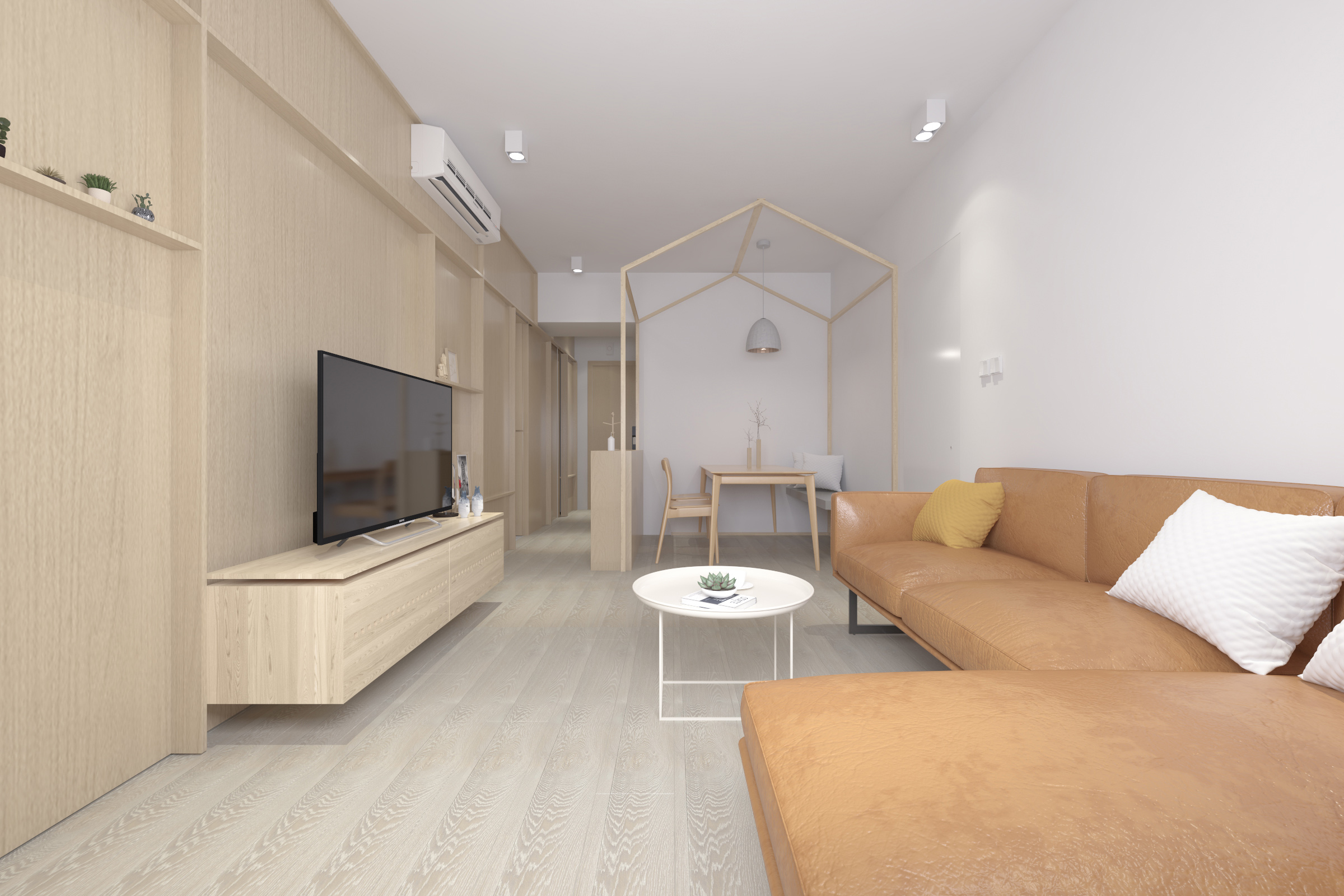 青岛万科城原木极简风,少即是多之美-3