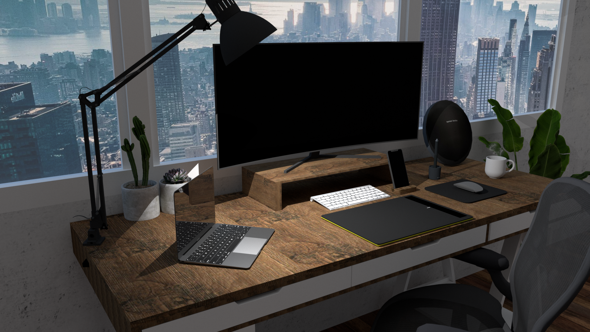 LOFT 公寓书桌布置丨Titik Hilang Design 的 Mira Rachma-8