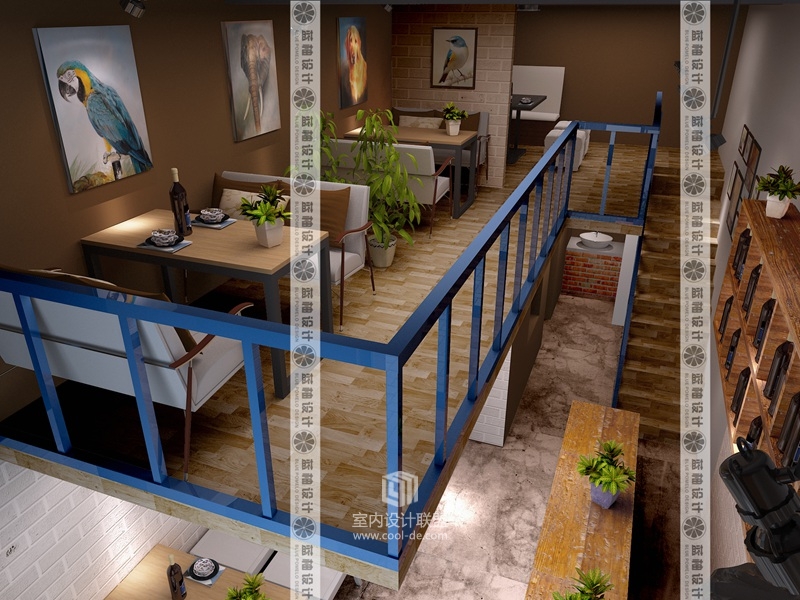 蓝柚公装设计 昆明西餐厅装修设计 商铺装修设计效果图-14