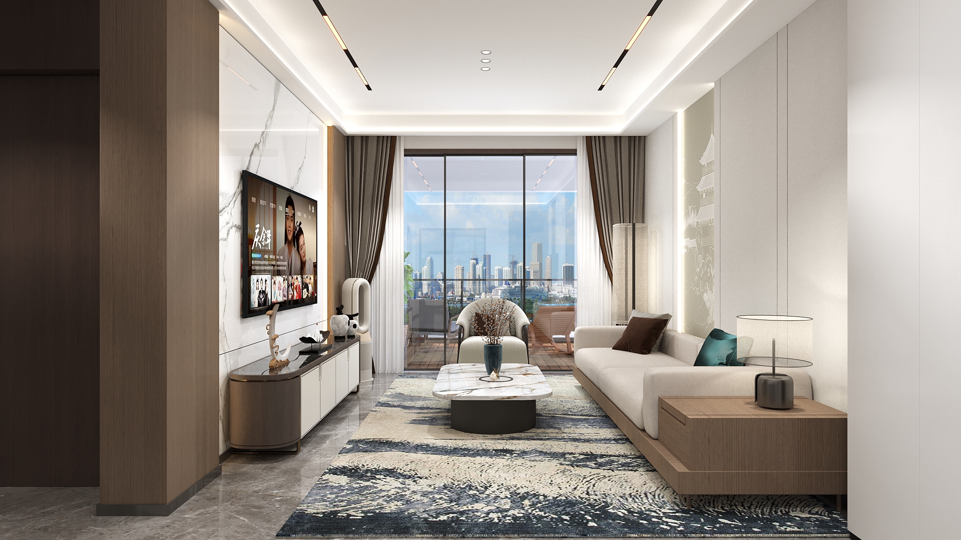 新中式小户型效果图表现-0