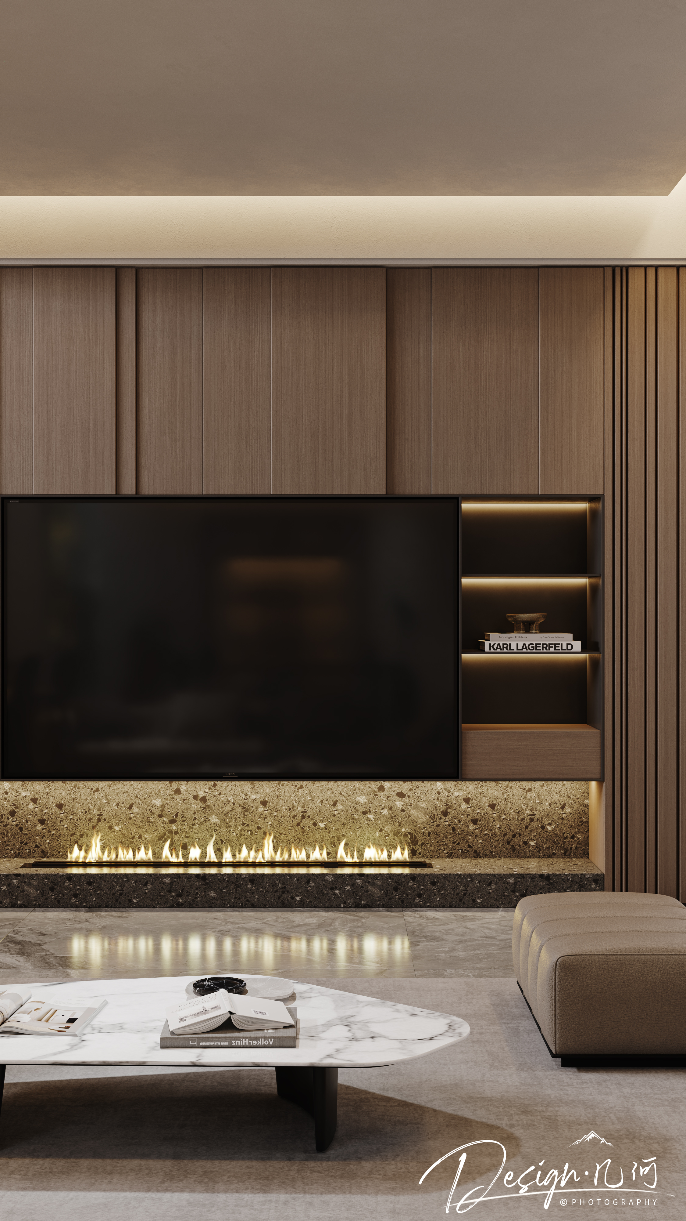 几何空间视觉表现 | 琥珀山庄现代地下室-20