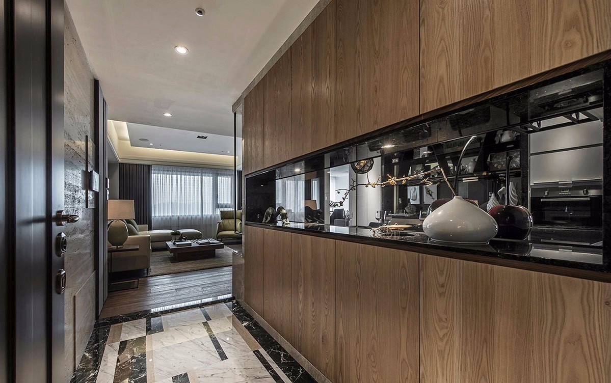 99m²暖色层次简约宅 | 玩味木与石的张静峰设计-10