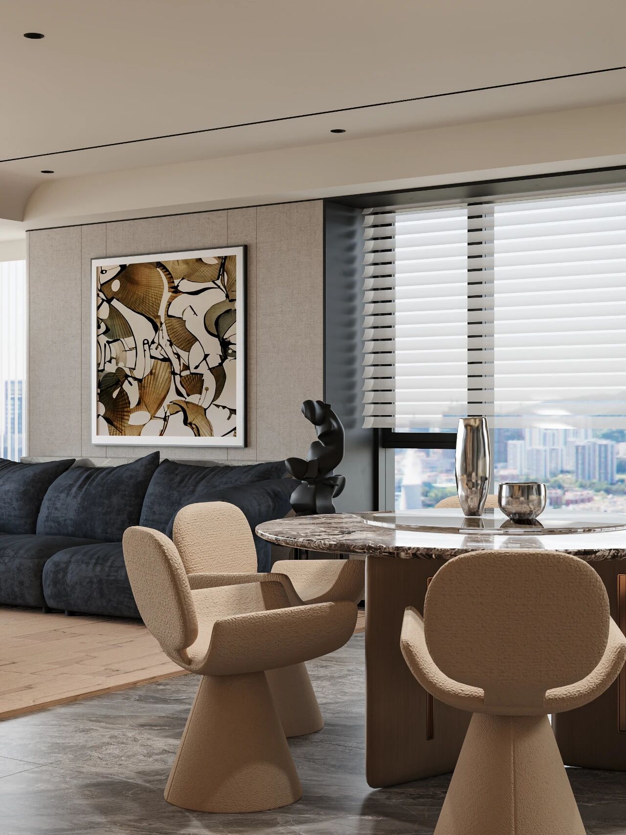 现代轻奢大平层丨中国武汉丨大思-18