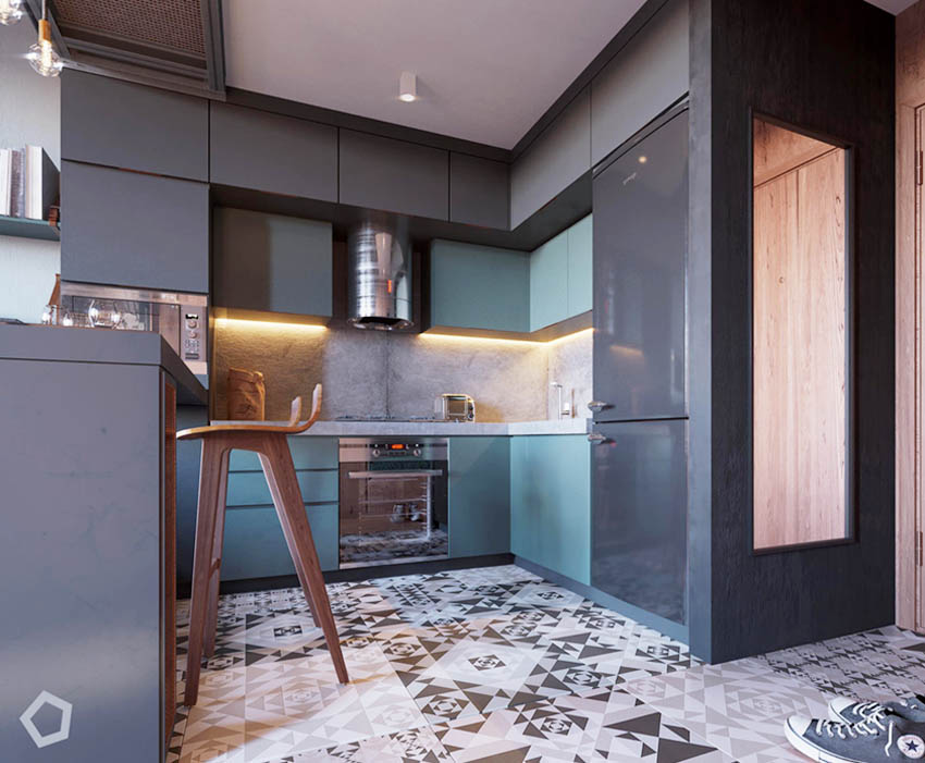 乌克兰96㎡工业风住宅  Polygon Architecture - Design-6