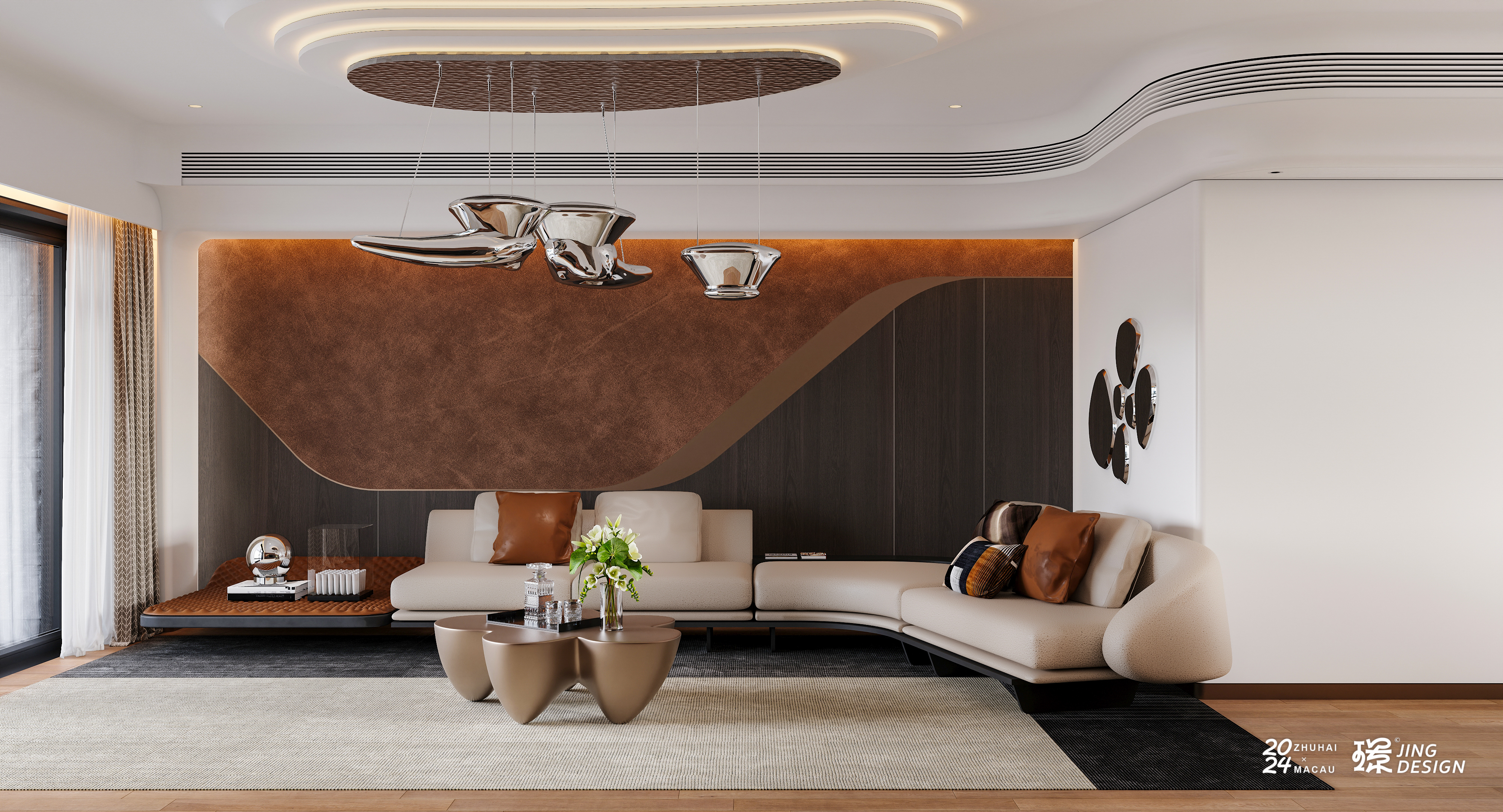 顶奢风格235平方河景高层-6