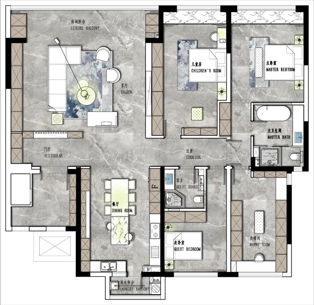 龙湖景粼天序现代简约大平层设计丨青马别墅设计-48