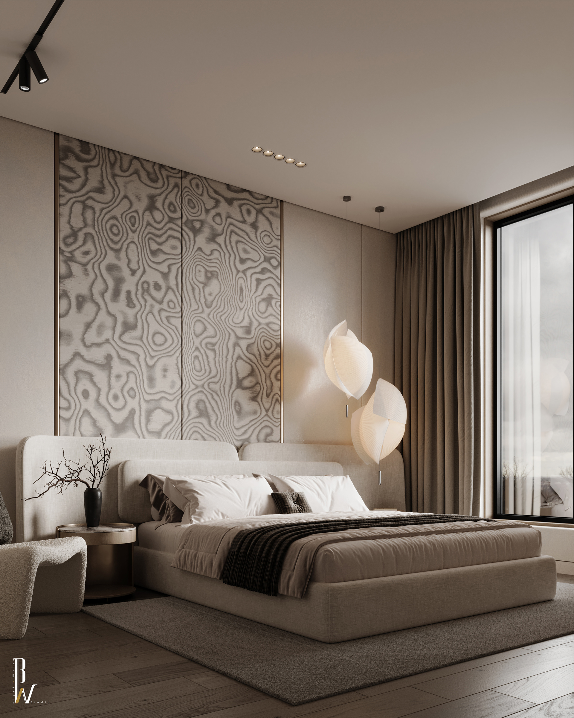 卧室设计丨阿联酋丨Black N White-11