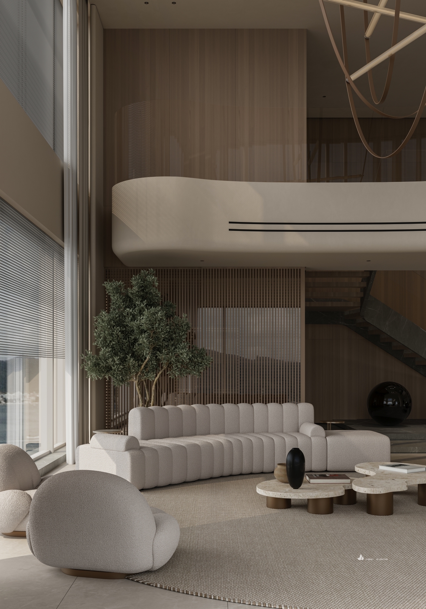 顶流现代挑空别墅-2