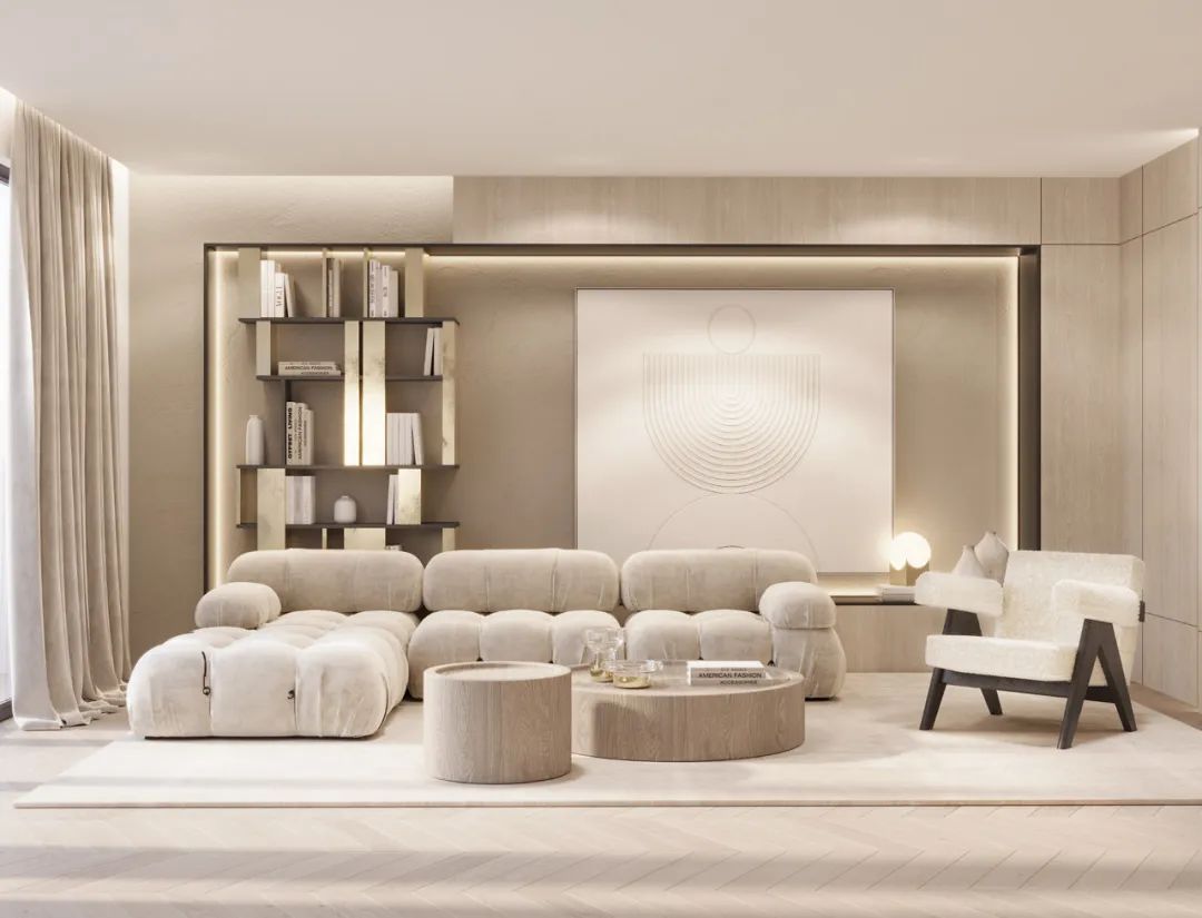 现代米色客厅设计 40 例，时尚元素打造惊艳空间-24