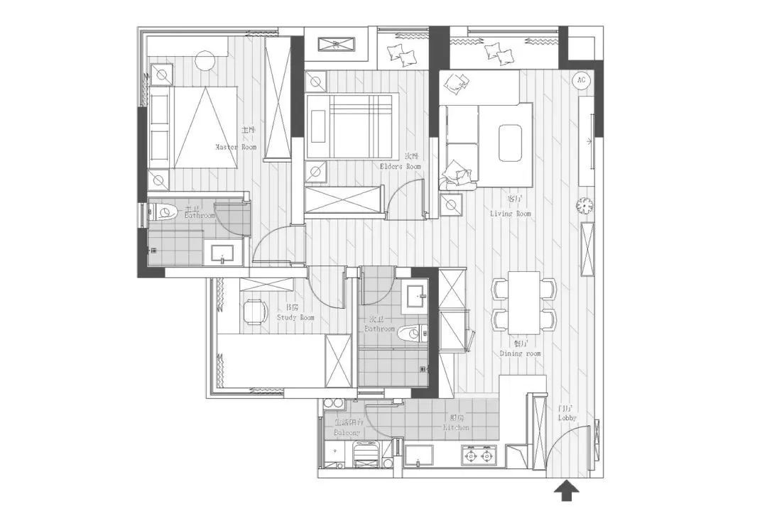 95㎡原木三居室,自然休闲风的设计解读-5