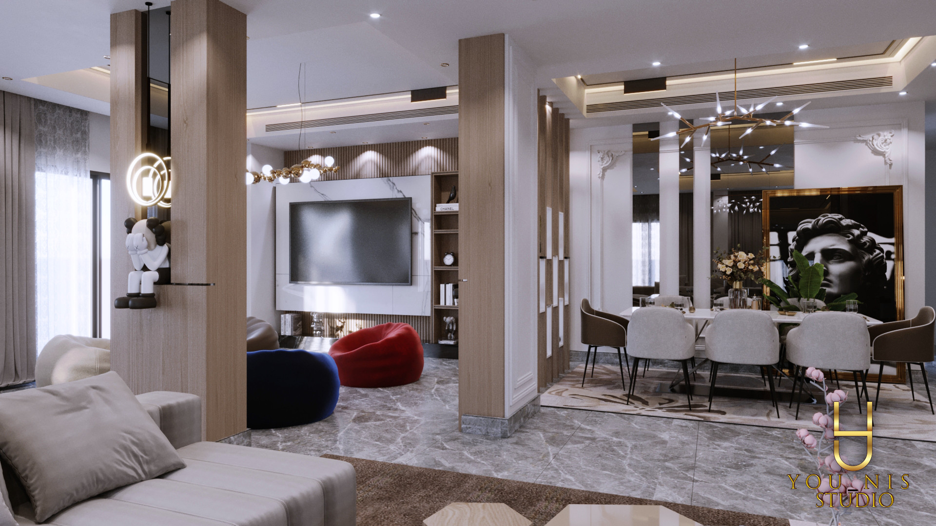 带有开放式厨房的接待区丨埃及丨you_nis studio-6