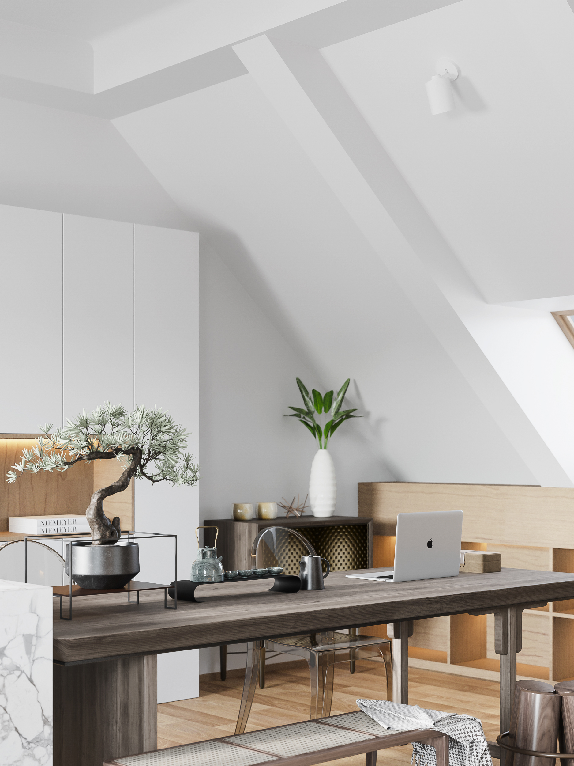 现代风格家居，一楼客餐厅与二楼小阁楼设计-14