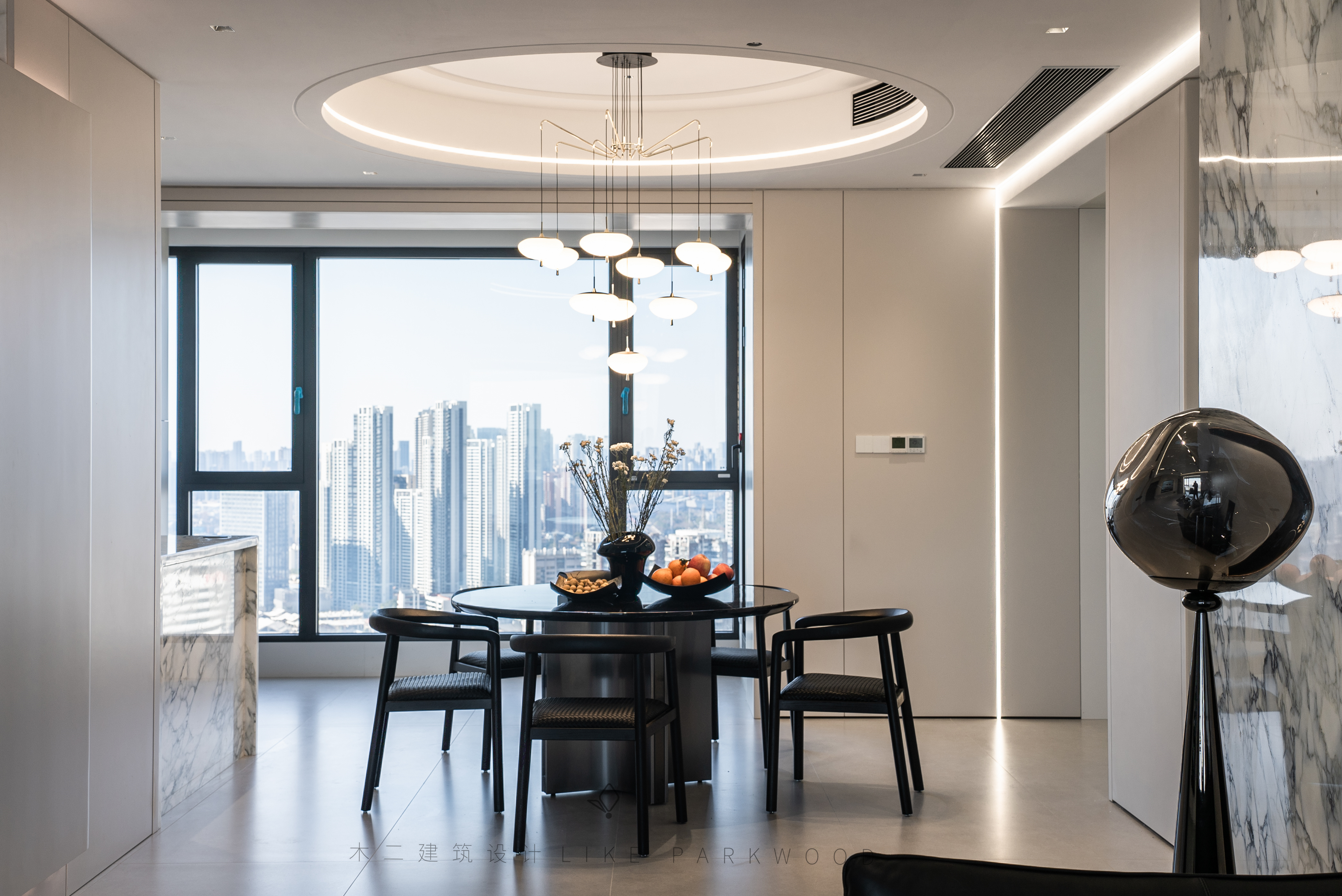 木二设计|298平极简滨江平层-46