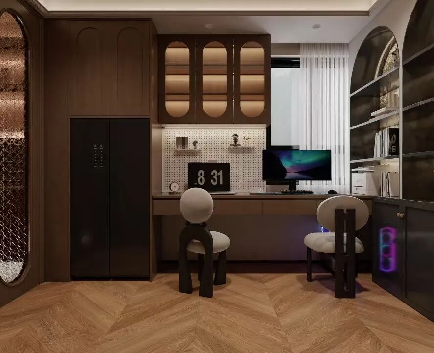 OriginalDesign|融创玖玺台142平，复古装修新玩法！配色+细节被邻居夸爆了！-67