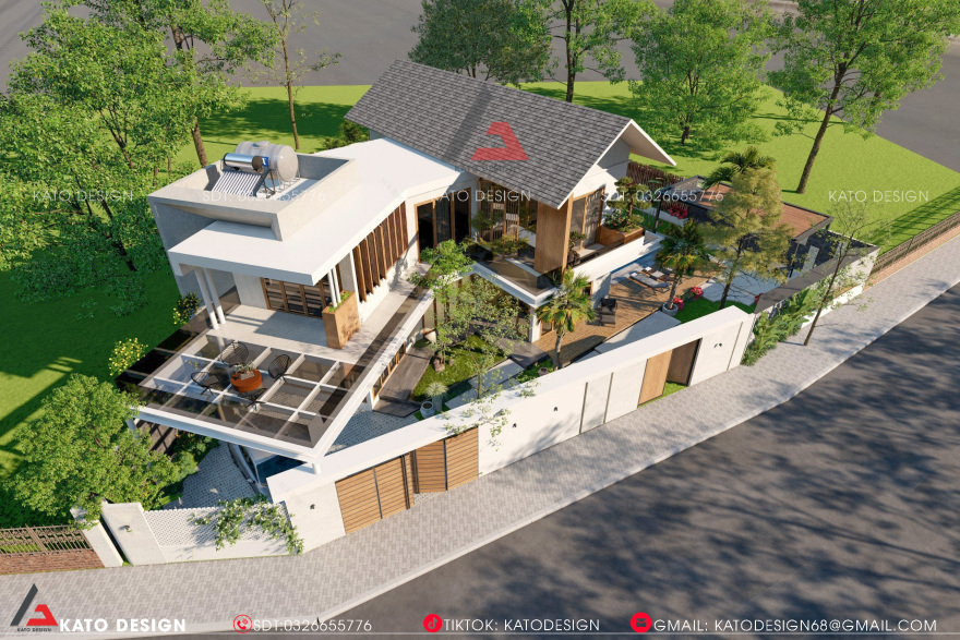 别墅庭院2层独栋住宅丨KATO设计-4