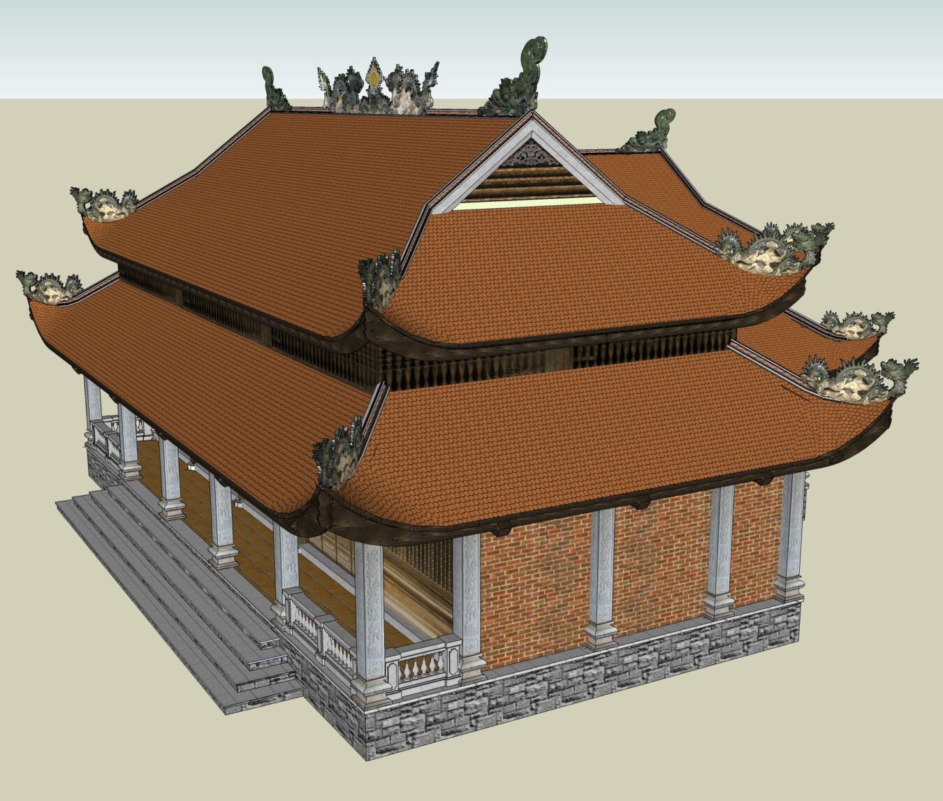 越南古建筑寺庙Sketchup模型库（P1）-2
