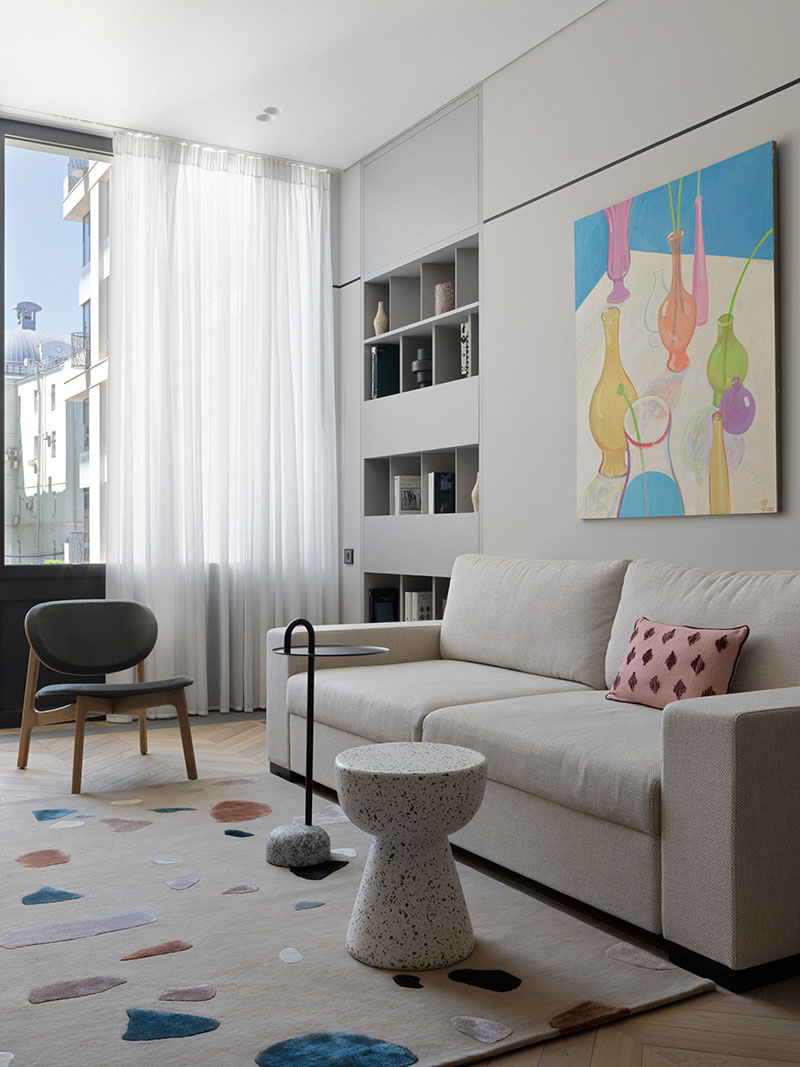 莫斯科 80 平米现代公寓，极简风格与强大储物空间的完美结合-2