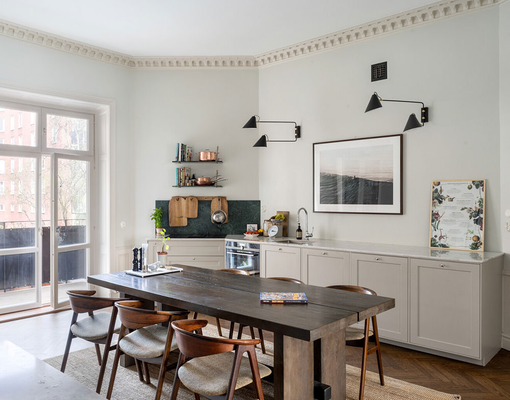 斯德哥尔摩公寓优雅图书馆设计-15