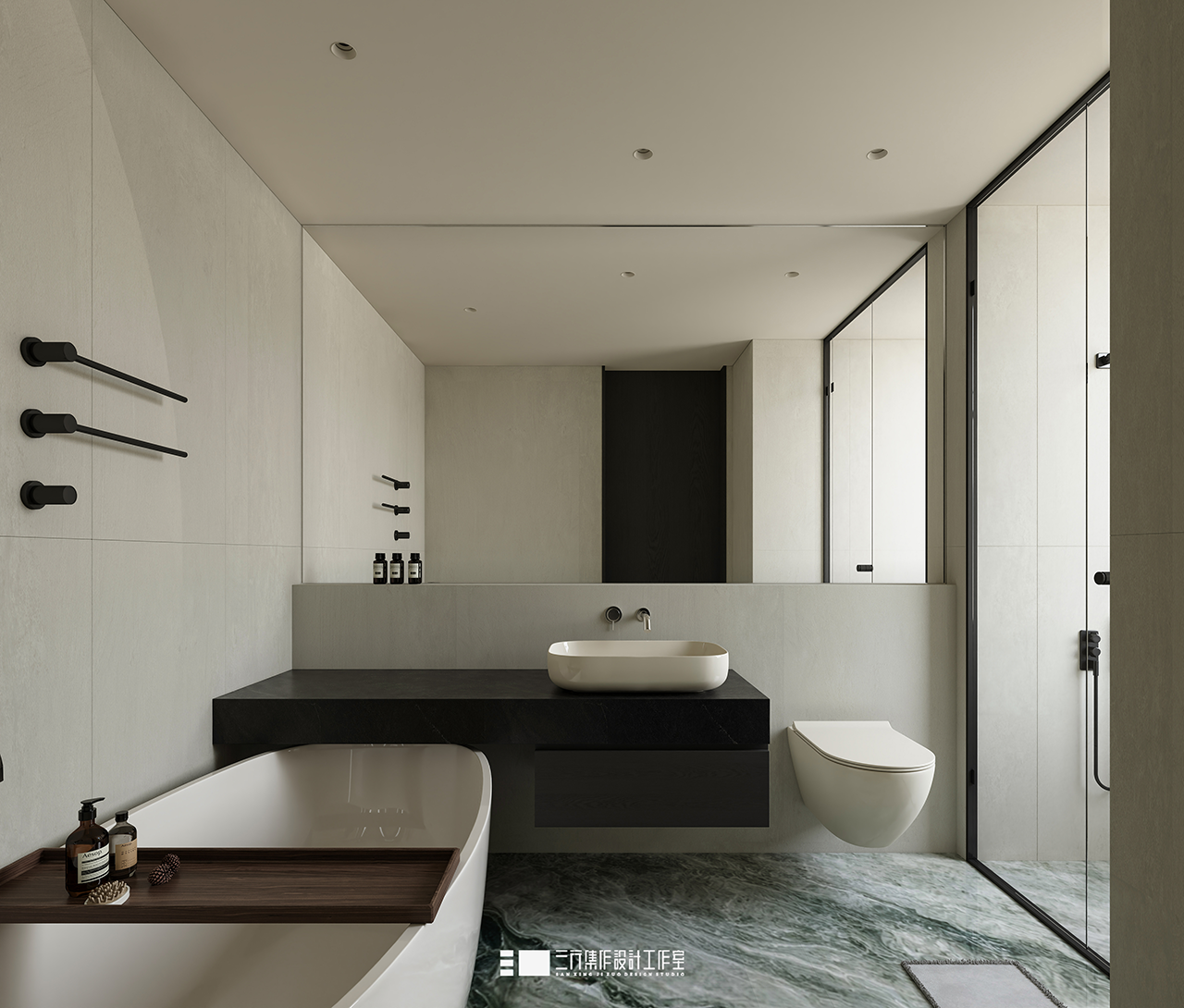 新作  143m² • 黑白木质调,极简明净丨三行集作设计工作室-44