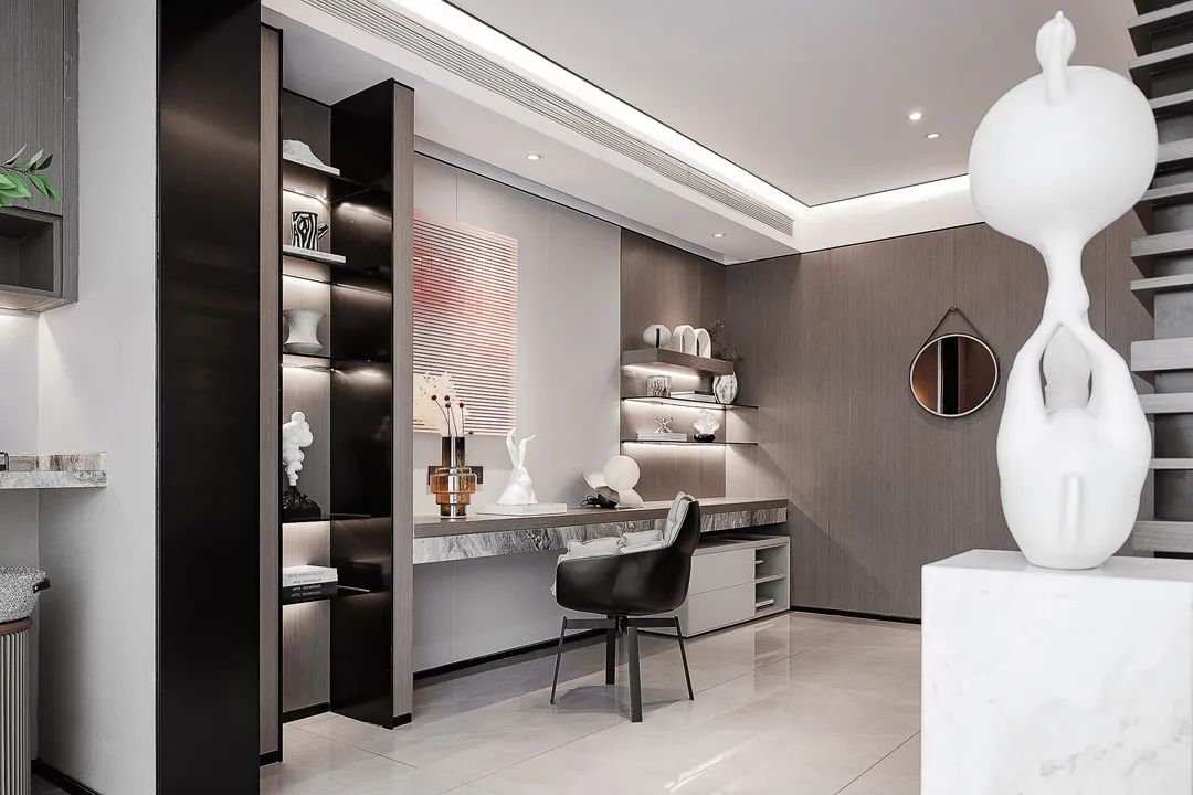 现代轻奢样板间,克莱因蓝演绎极致简约-11