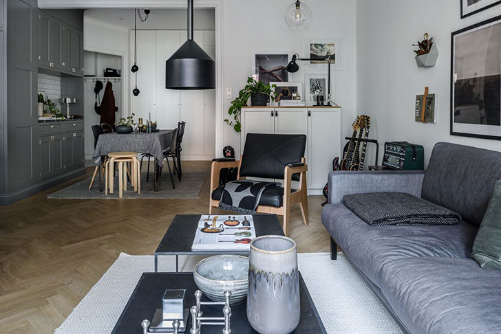 斯德哥尔摩音乐家 44 平米公寓，简约实用展现男性魅力-14