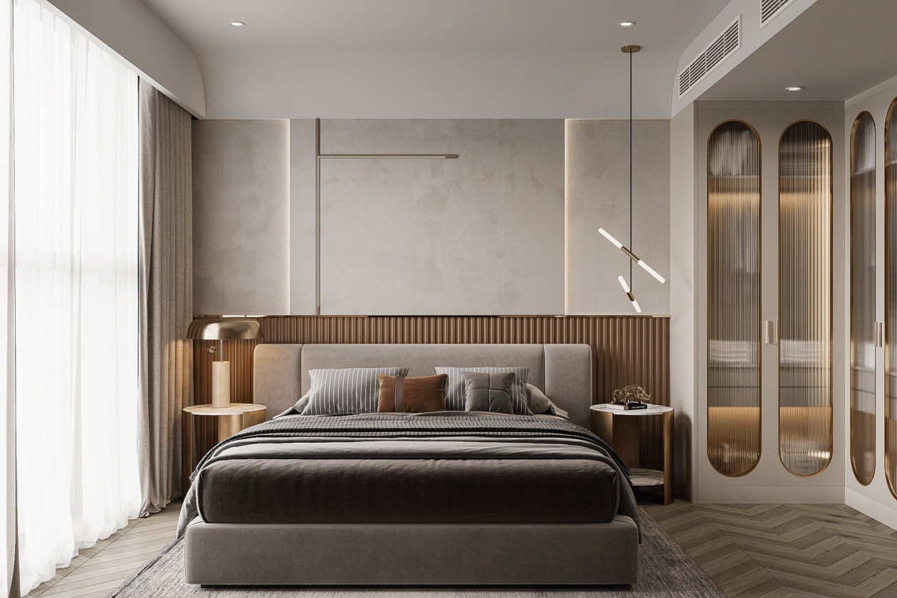 现代浅咖色系住宅空间设计-9