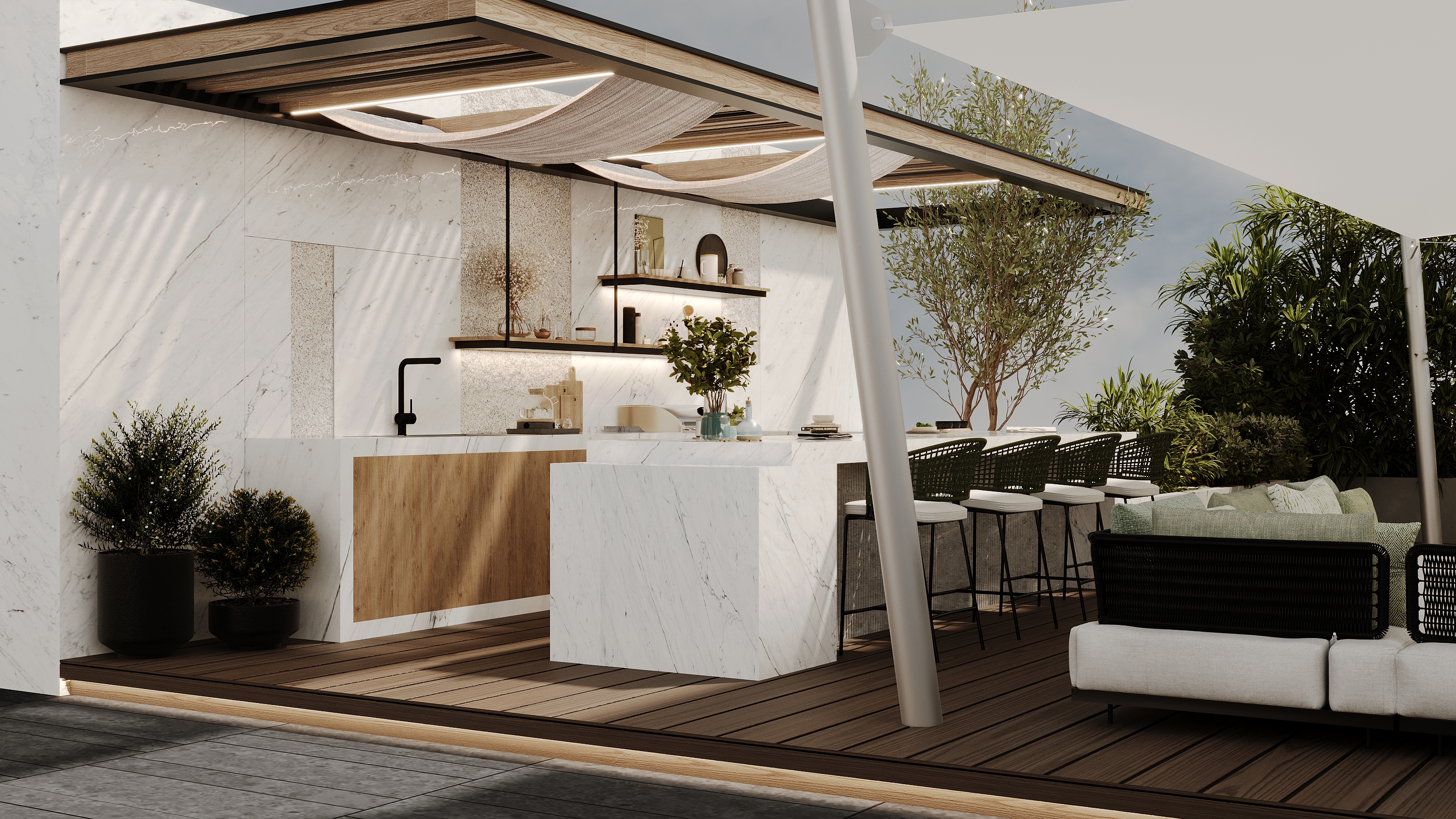 顶层户外丨埃及开罗丨K.A Architects-12