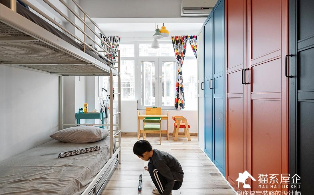 55㎡“猫系屋企”变身二宝家庭乐园，巧改户型实现空间利用最大化-19