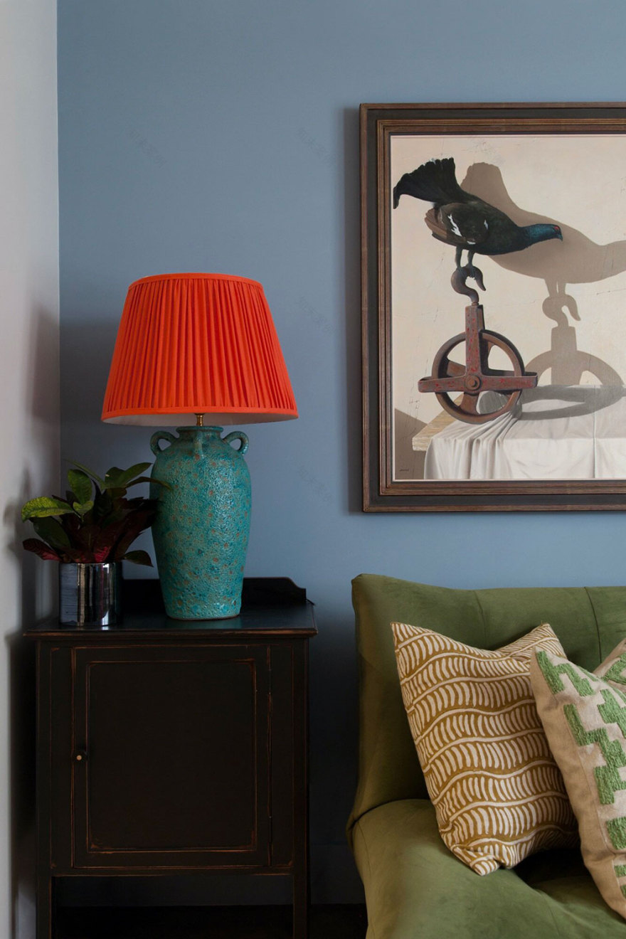 西伦敦蓝色红调活力家居设计-15