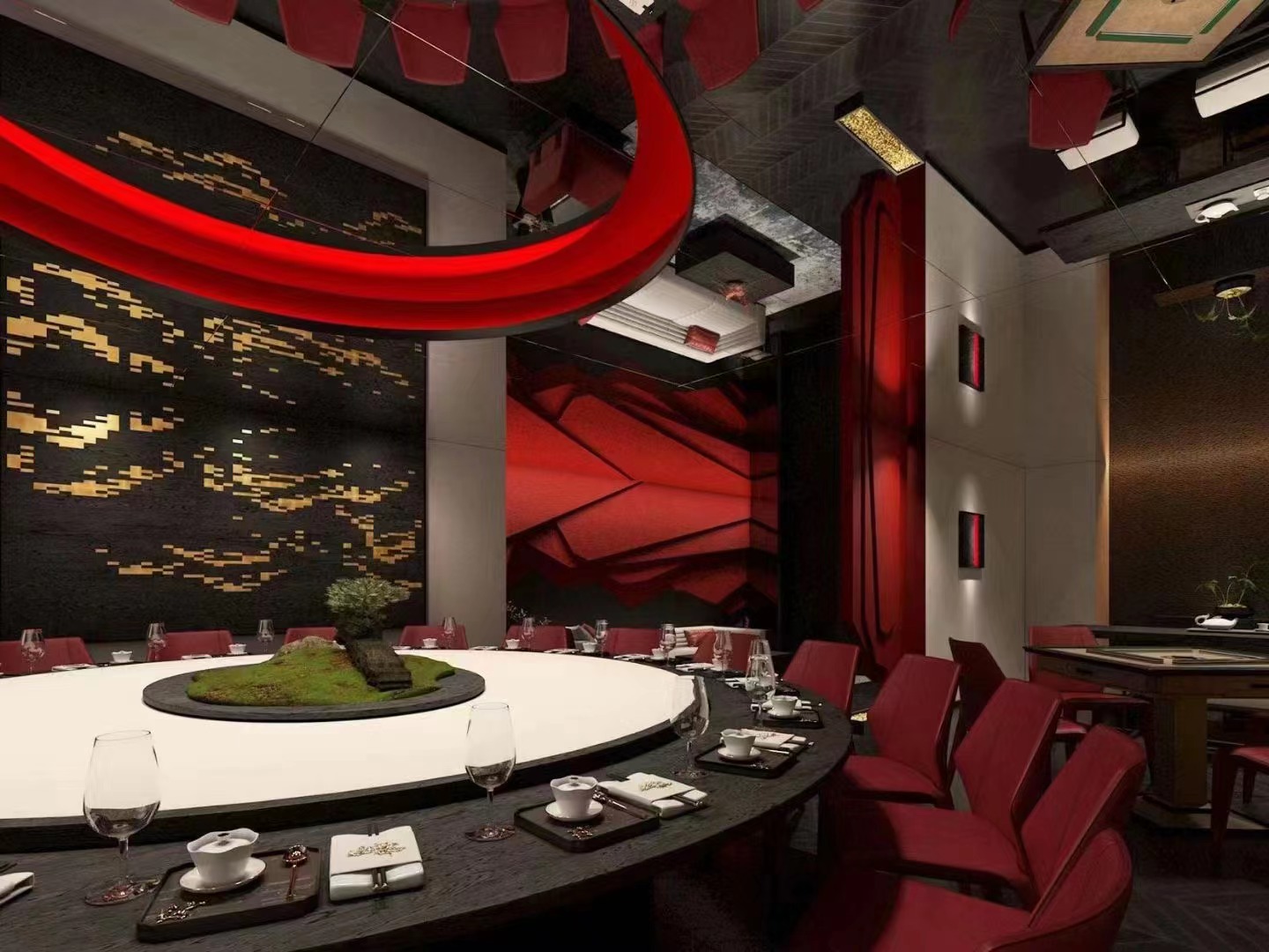 氛围感湘味融合连理餐厅——包厢-5