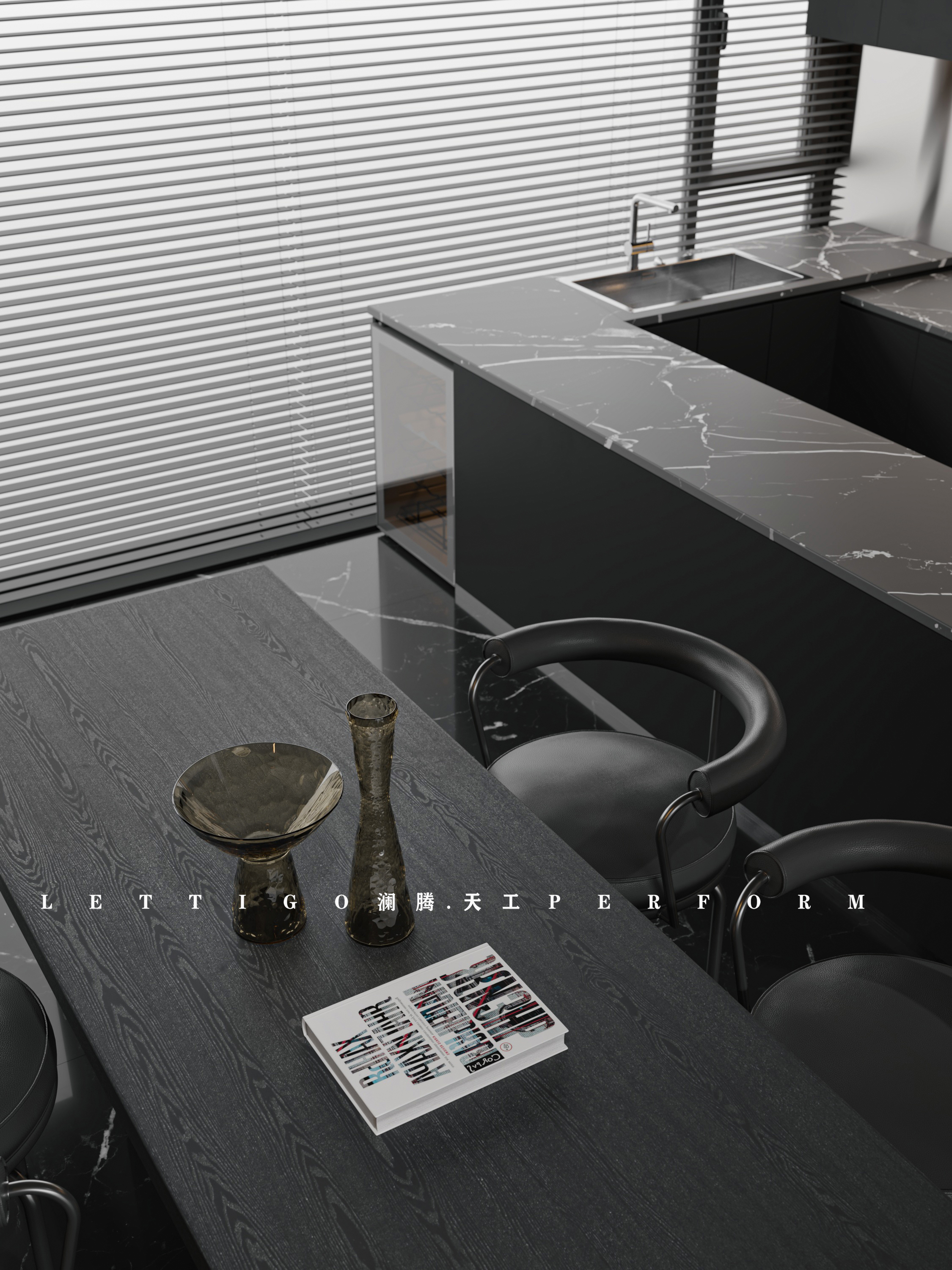 暗黑霸总系列家装效果图-9