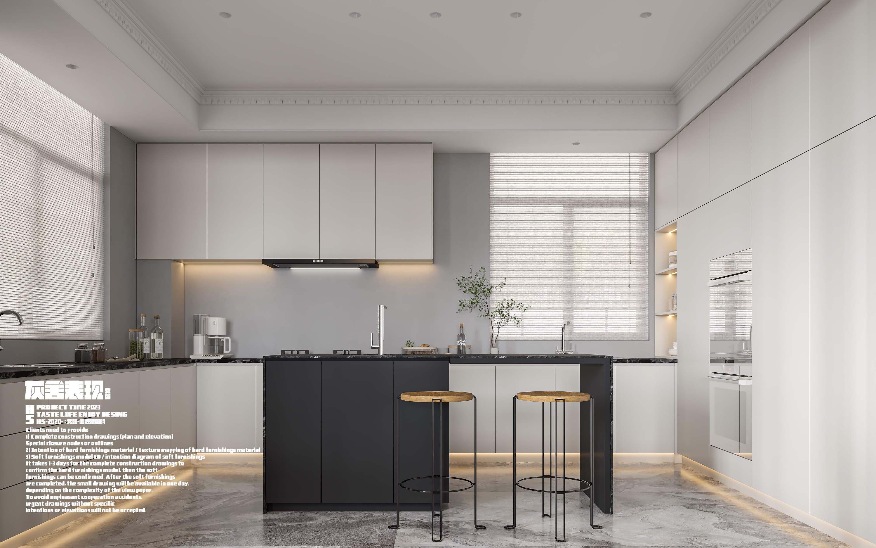 别墅一楼公区渲染作品-14