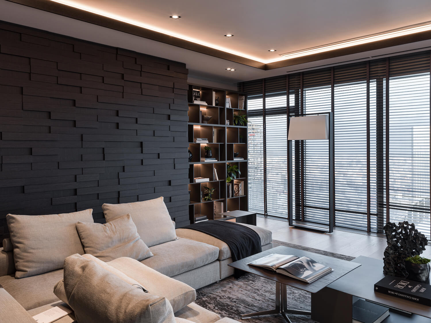 莫斯科黑色系公寓设计 既沉稳又有质感-4