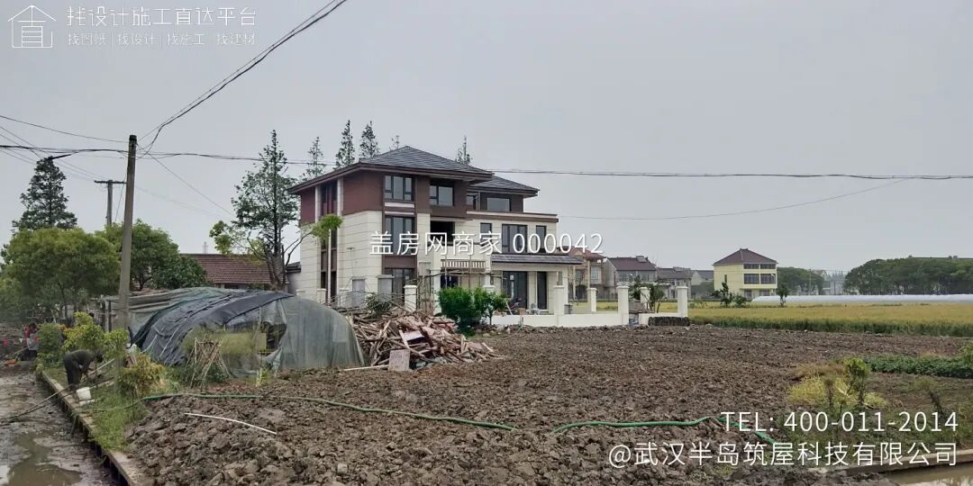 【施工队案例】湖北黄石三层新中式自建别墅施工-12