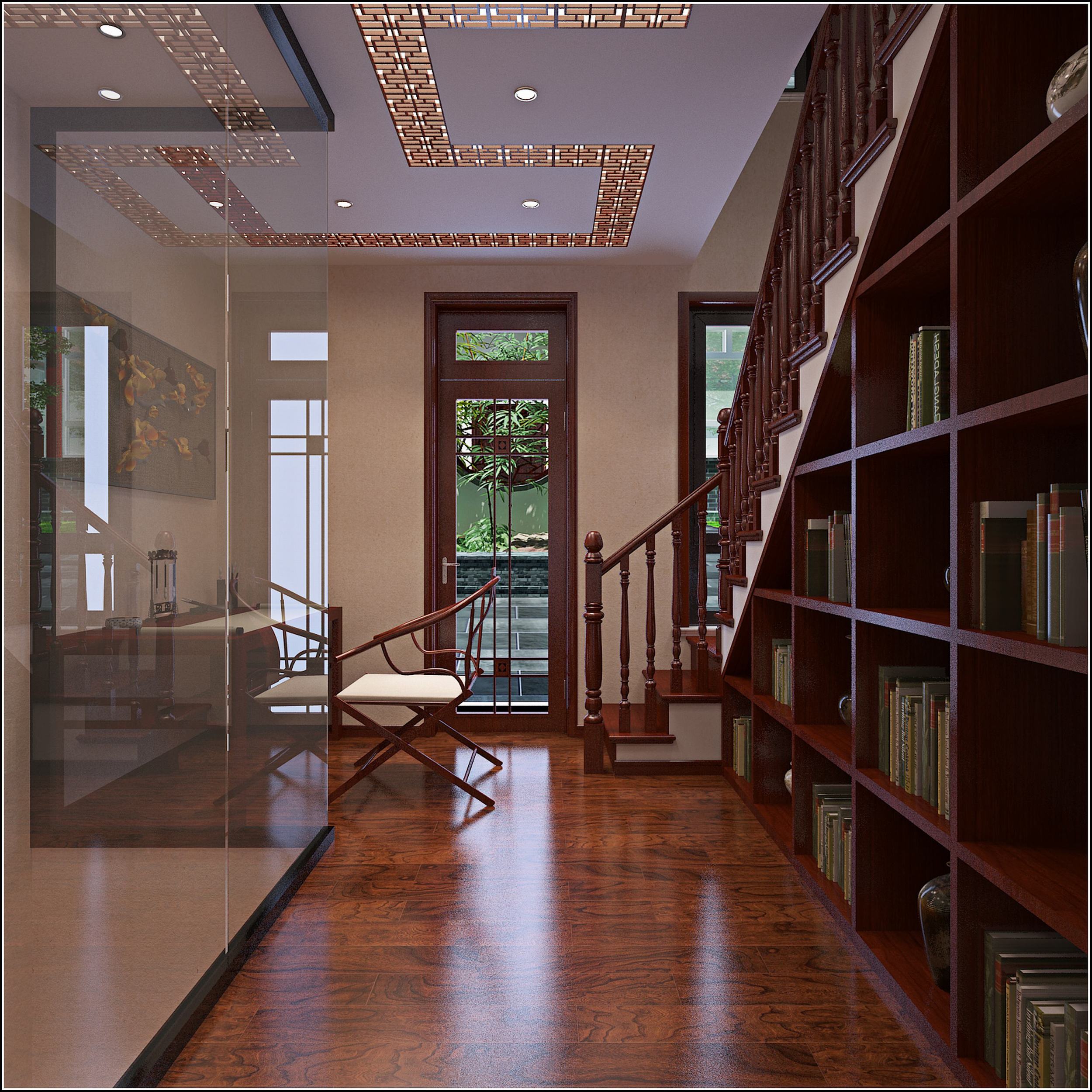 乡村洋楼的定制设计 | 红木纹理与协调空间的完美融合-30