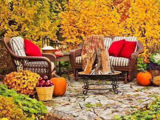 冬日里的温暖庭院壁炉设计-67