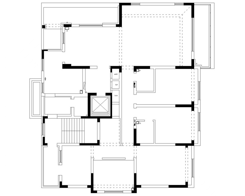 浪漫简约法式白色系一二层空间设计-3