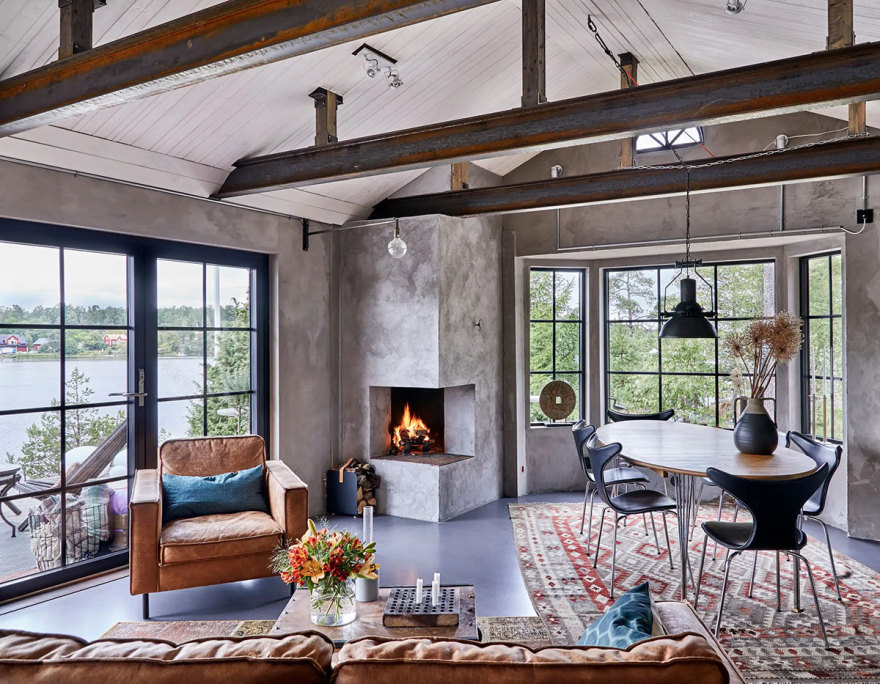 瑞典工业风格乡村别墅改造-1