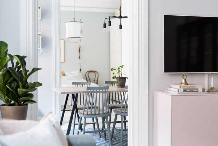 瑞典温馨粉色系公寓设计-23