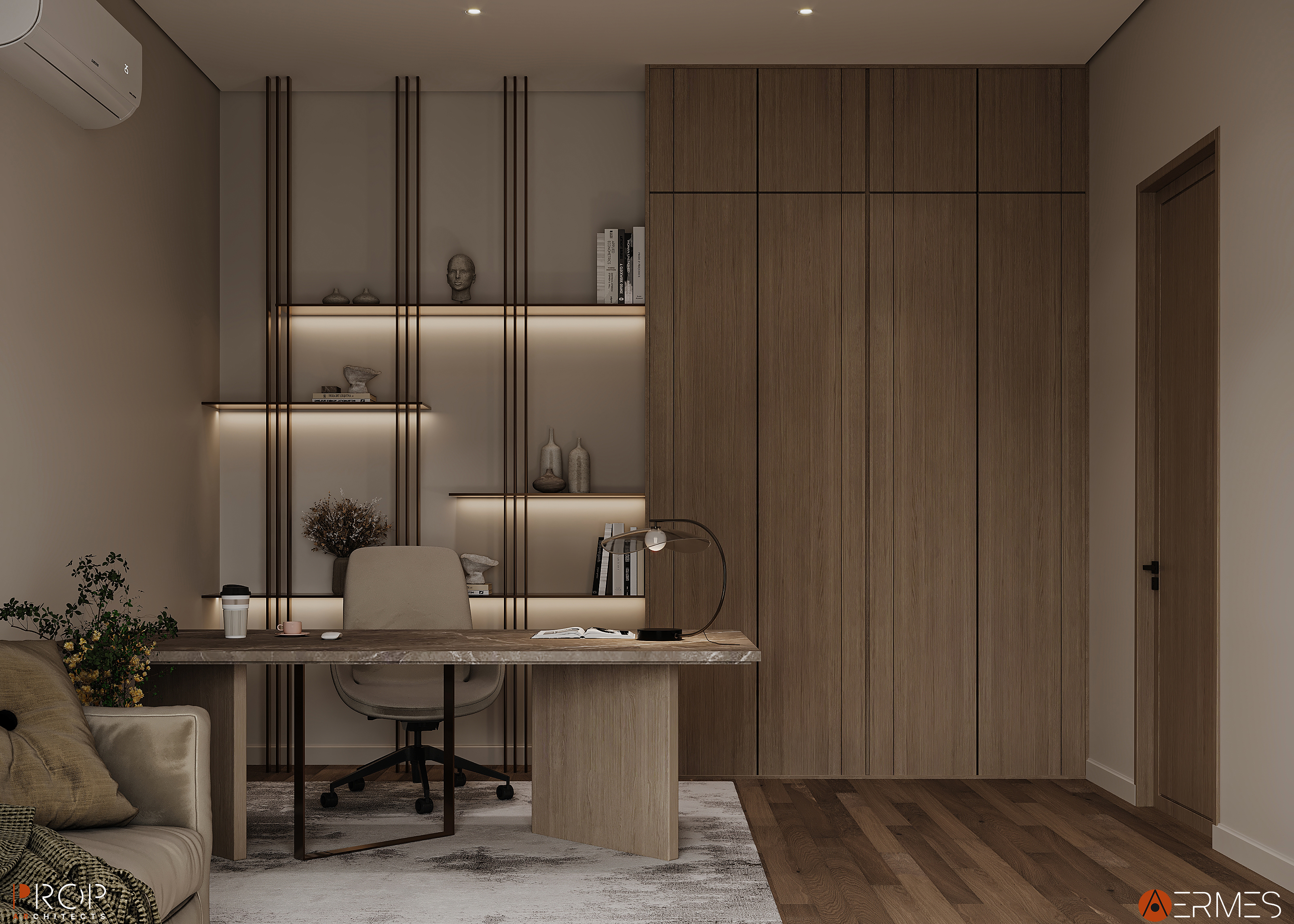 现代室内设计；现代室内装饰风格 （注：现代室内表意较宽泛，如果结合具体语境，这里INTERIORS更可能是指室内设计或装饰风格等概念） 丨沙特阿拉伯丨PROP & AERMES ARCHITECTS-7