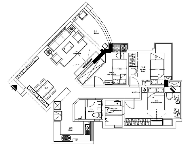 三居96平米装修案例-18