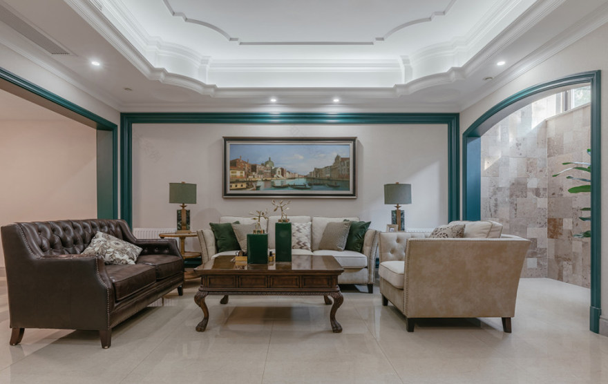 合肥蓝调别墅,美式简美风格的温馨三世同堂之家-30