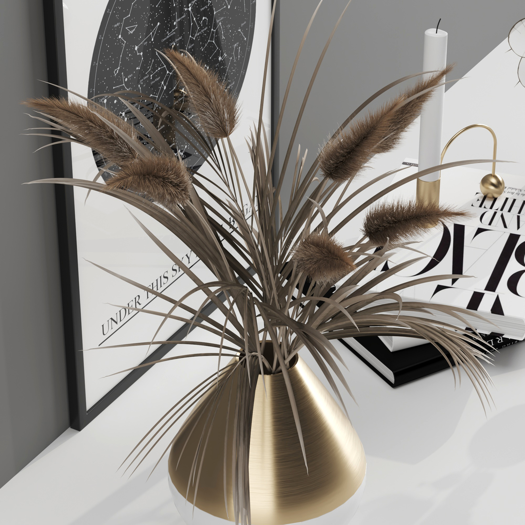 3D Decor of dried plant model-2