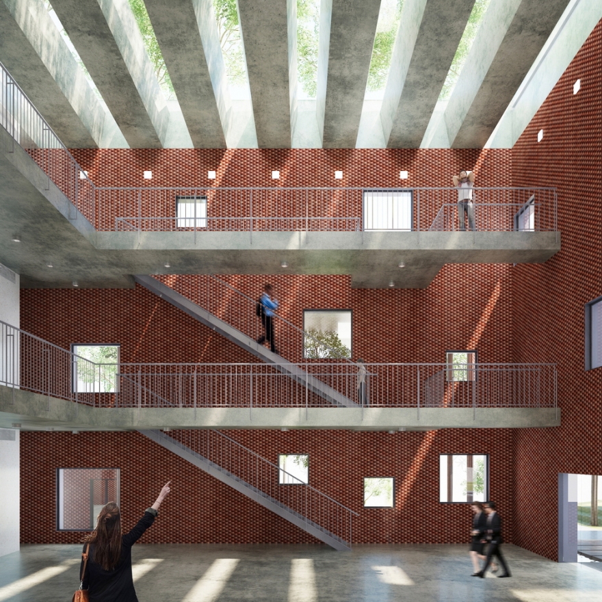 VTN Architects Brick Training Complex Will Create Its Own Microclimate Using Sky Walks-2