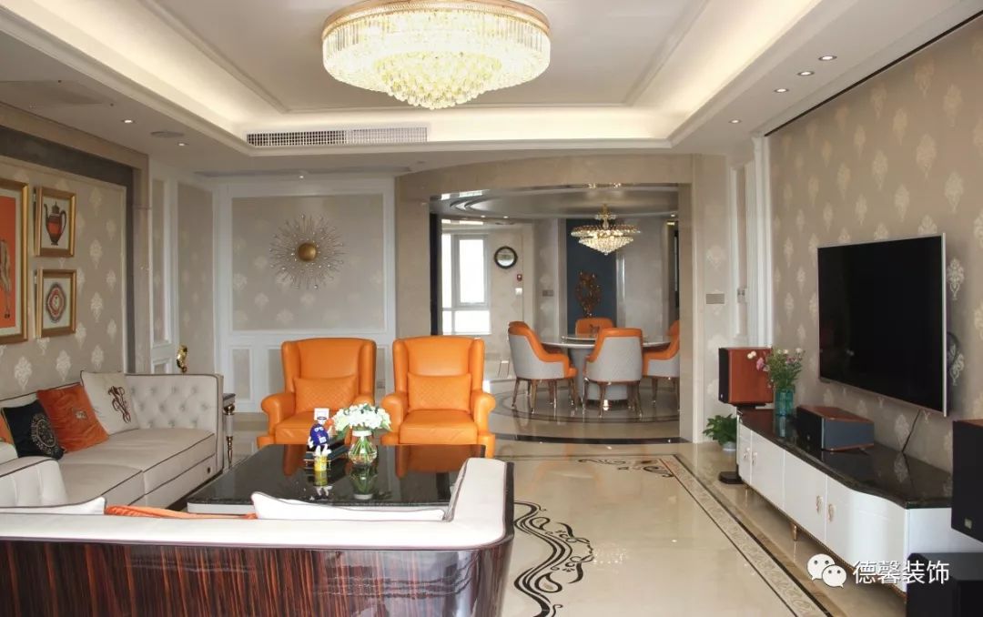 广州珠江美景的法式橙意家居设计-12